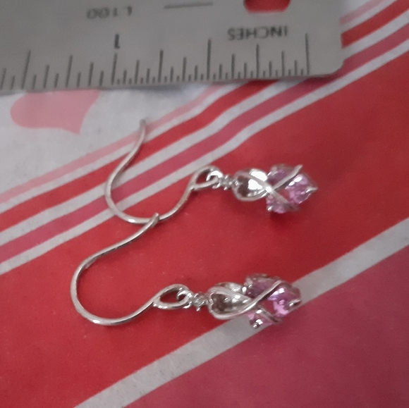 ❤Heart crystal dangle earrings